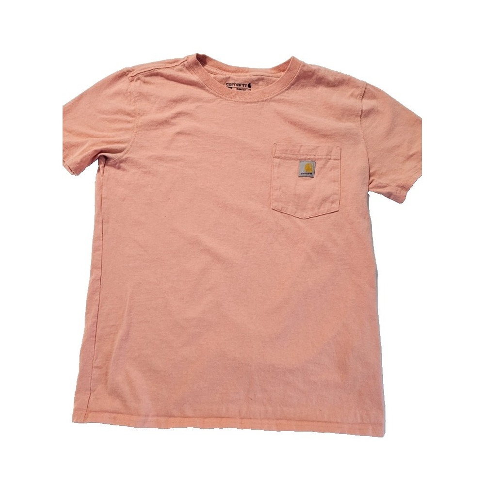 Carhartt Womens S Peach Pocket Tee Short Sleeve Loose Fit Logo Patch Shirt - Picture 1 of 4